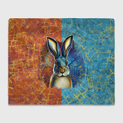 Плед флисовый Огненный новогодний кролик, цвет: 3D-велсофт