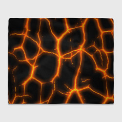 Плед флисовый Оранжевые неоновые трещины, цвет: 3D-велсофт