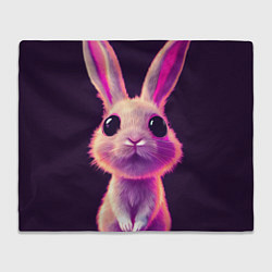 Плед флисовый Кролик 3Д арт, цвет: 3D-велсофт