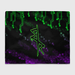 Плед флисовый Логотип киберпанков из Cyberpunk: edgerunners, цвет: 3D-велсофт
