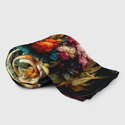 Плед флисовый Винтажные цветы акварелью, цвет: 3D-велсофт — фото 2