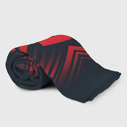 Плед флисовый Красный символ Roblox на темном фоне со стрелками, цвет: 3D-велсофт — фото 2