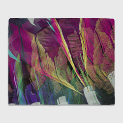 Плед флисовый Неоновые волнообразные линии, цвет: 3D-велсофт