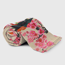 Плед флисовый Незуко Камадо под сакурой, цвет: 3D-велсофт — фото 2