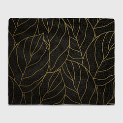 Плед флисовый Золотые листья градиент, цвет: 3D-велсофт