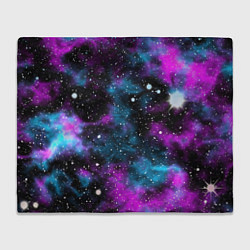 Плед флисовый Галактика сиреневая, цвет: 3D-велсофт