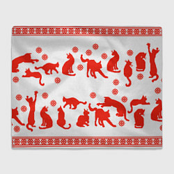 Плед флисовый Котэ пиксель арт, цвет: 3D-велсофт