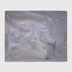Плед флисовый Светлые геометрические шары и кубы, цвет: 3D-велсофт