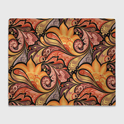 Плед флисовый Multicolored branching floral patterns, цвет: 3D-велсофт