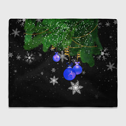 Плед флисовый Новогодние шарики, цвет: 3D-велсофт