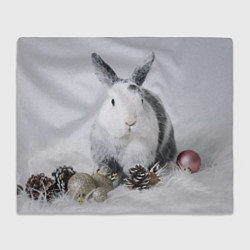 Плед флисовый Кролик с шишками и игрушками, цвет: 3D-велсофт