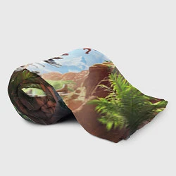 Плед флисовый Битва с машиной Horizon call of the mountain, цвет: 3D-велсофт — фото 2