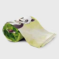 Плед флисовый Панда на фоне листьев, цвет: 3D-велсофт — фото 2