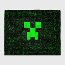 Плед флисовый Minecraft green squares, цвет: 3D-велсофт