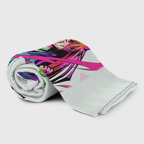 Плед Человек - бензопила Пауэр неон / 3D-Велсофт – фото 2