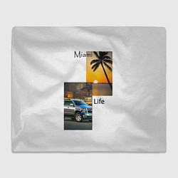 Плед флисовый Miami Life, цвет: 3D-велсофт