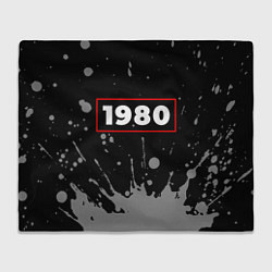 Плед флисовый 1980 - в красной рамке на темном, цвет: 3D-велсофт