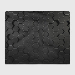Плед флисовый Abstraction hexagon grey, цвет: 3D-велсофт
