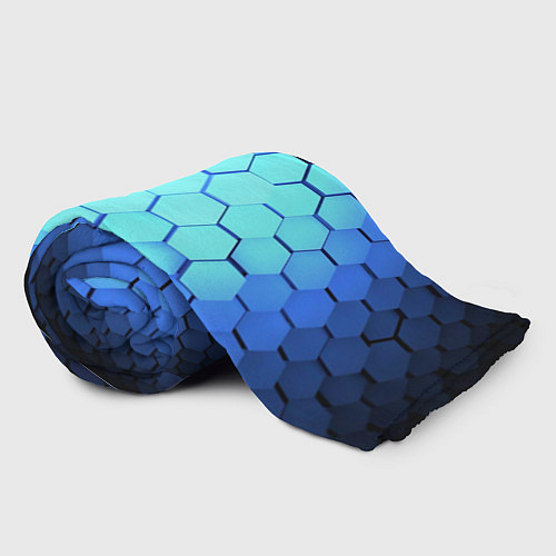 Плед Голубые соты шейповая абстракция / 3D-Велсофт – фото 2