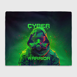 Плед флисовый Кибер воин в стиле киберпанк, цвет: 3D-велсофт