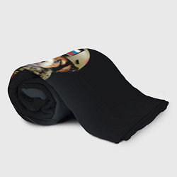 Плед флисовый Щенок в военной каске, цвет: 3D-велсофт — фото 2