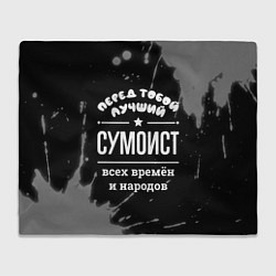 Плед флисовый Лучший сумоист всех времён и народов, цвет: 3D-велсофт