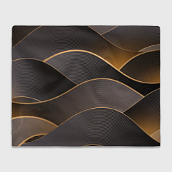 Плед флисовый Золотой линейный фон, цвет: 3D-велсофт