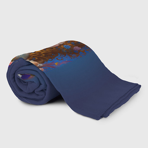 Плед Русалка в стиле Ренессанса с цветами / 3D-Велсофт – фото 2