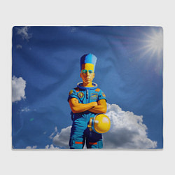 Плед флисовый Барт Симпсон - космический мальчик - нейросеть, цвет: 3D-велсофт