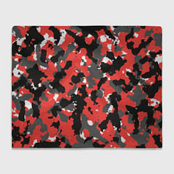 Плед флисовый Красно-черный камуфляж, цвет: 3D-велсофт