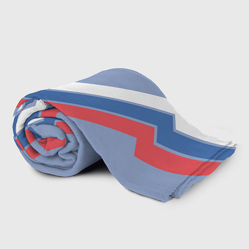 Плед Триколор - три полоски на голубом / 3D-Велсофт – фото 2