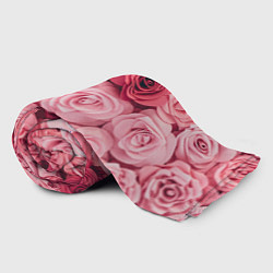 Плед флисовый Чайная пыльная роза - нежно розовый цветок, цвет: 3D-велсофт — фото 2