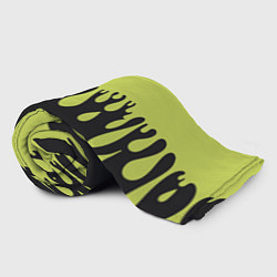 Плед флисовый Зеленые капли на черном, цвет: 3D-велсофт — фото 2