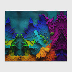 Плед флисовый Взрыв красок, цвет: 3D-велсофт