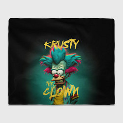 Плед флисовый Клоун Красти из Симпсонов, цвет: 3D-велсофт