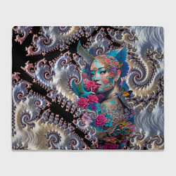 Плед флисовый Japanese beauty - irezumi, цвет: 3D-велсофт