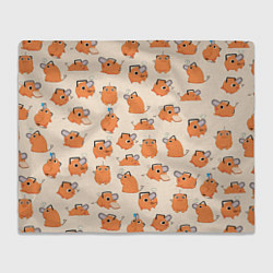 Плед флисовый Человек-бензопила - Почита и хлебушек, цвет: 3D-велсофт