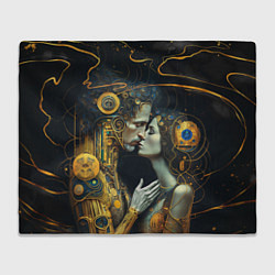 Плед флисовый Gustav Klimt Cyberpunk, цвет: 3D-велсофт