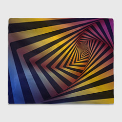Плед флисовый Красочная объёмная спираль - авангард, цвет: 3D-велсофт