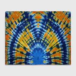 Плед флисовый Tie dye стиль хиппи, цвет: 3D-велсофт