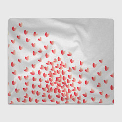 Плед флисовый Падающие сердечки, цвет: 3D-велсофт