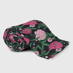 Плед флисовый Заросли розовых пионов, цвет: 3D-велсофт — фото 2