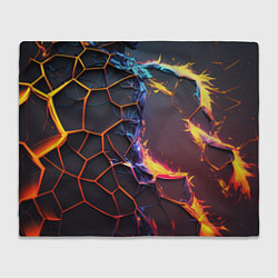 Плед флисовый Подорванные неоновые плиты, цвет: 3D-велсофт