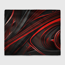 Плед флисовый Black and red abstract, цвет: 3D-велсофт