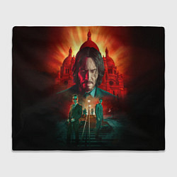 Плед флисовый John Wick catholic church Paris, цвет: 3D-велсофт