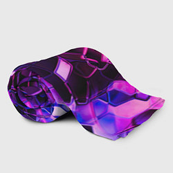 Плед флисовый Неоновая искаженная геометрия, цвет: 3D-велсофт — фото 2