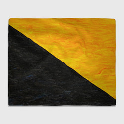 Плед флисовый Желто-черные масляные краски, цвет: 3D-велсофт