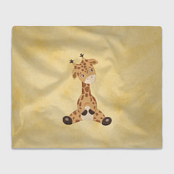 Плед флисовый Малыш жираф, цвет: 3D-велсофт