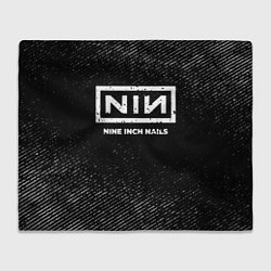 Плед флисовый Nine Inch Nails с потертостями на темном фоне, цвет: 3D-велсофт