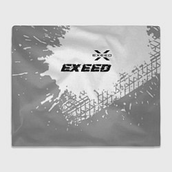 Плед флисовый Exeed speed на светлом фоне со следами шин: символ, цвет: 3D-велсофт